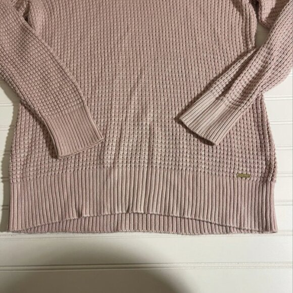 Calvin Klein Women’s Pink Cowl Neck Knit Long Sweater Gold Buttons Size M - Picture 2 of 12